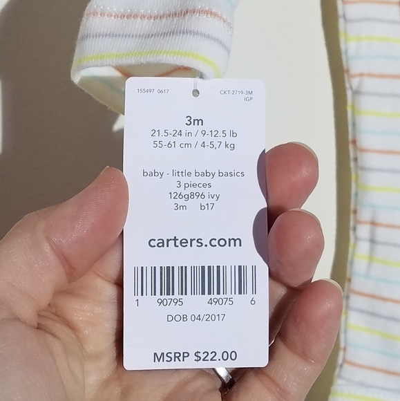 NWT Carter's Bear Onesie Bodysuit and Bib 3m - Picture 4 of 6